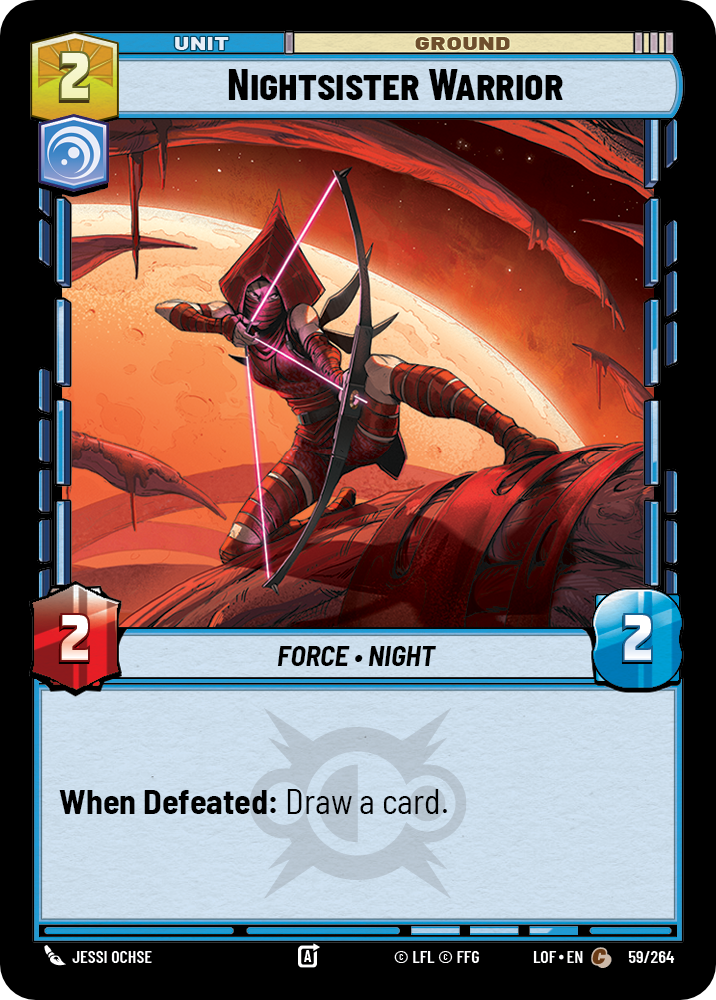 Nightsister Warrior, Legends of the Force Card Art