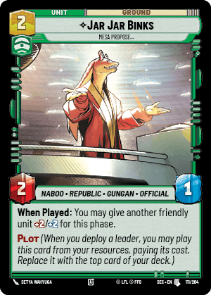 Jar Jar Binks, Mesa Propose…