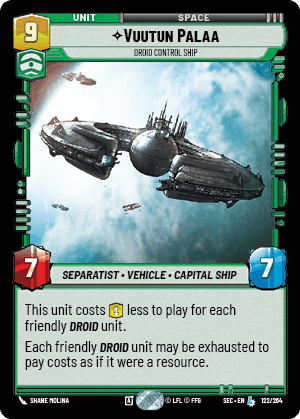 Vuutun Palaa, Droid Control Ship
