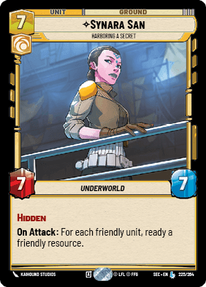Synara San, Harboring a Secret
