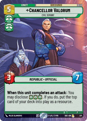 Chancellor Valorum, Civil Servant - Hyperspace