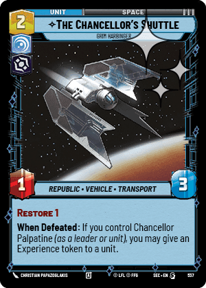 The Chancellor's Shuttle, Grim Harbinger - Foil