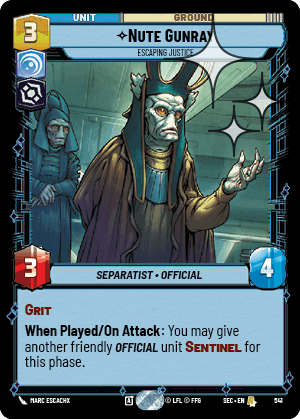 Nute Gunray, Escaping Justice - Foil