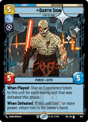 Darth Sion, Lord of Pain - Foil