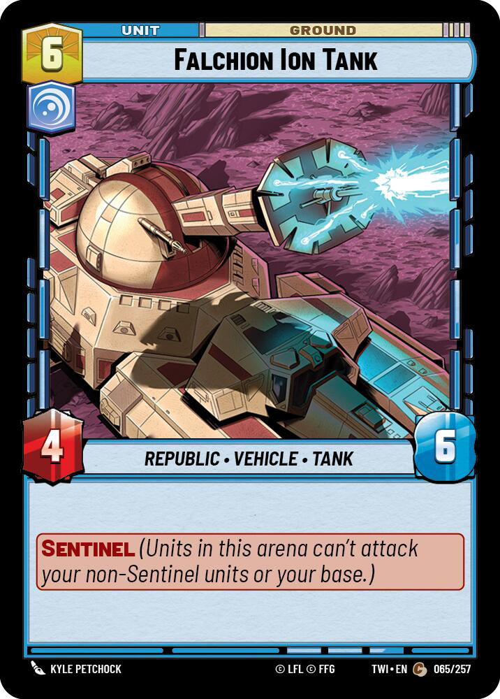 Falchion Ion Tank, Twilight of the Republic Card Art