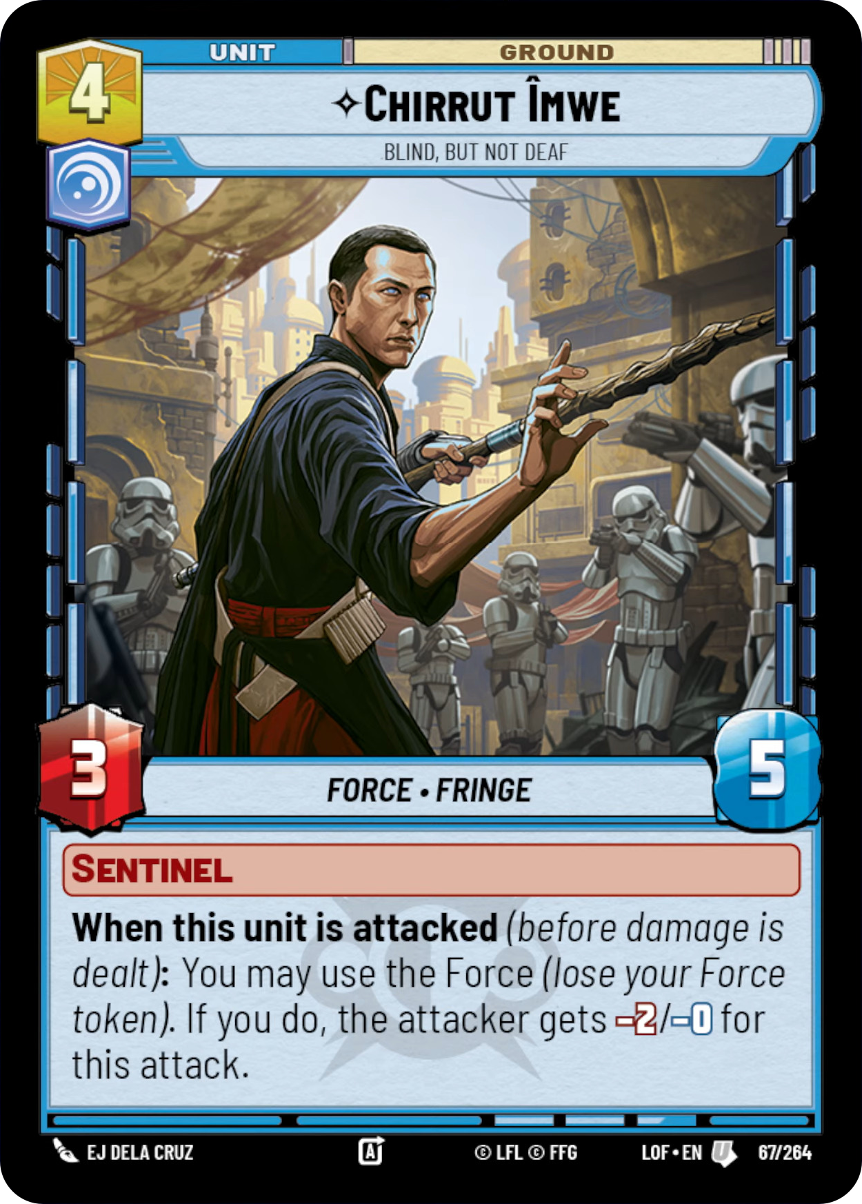 Chirrut Îmwe, Blind, but not Deaf, Legends of the Force Card Art