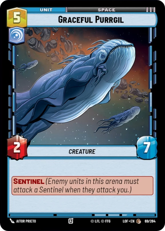 Graceful Purrgil, Legends of the Force Card Art