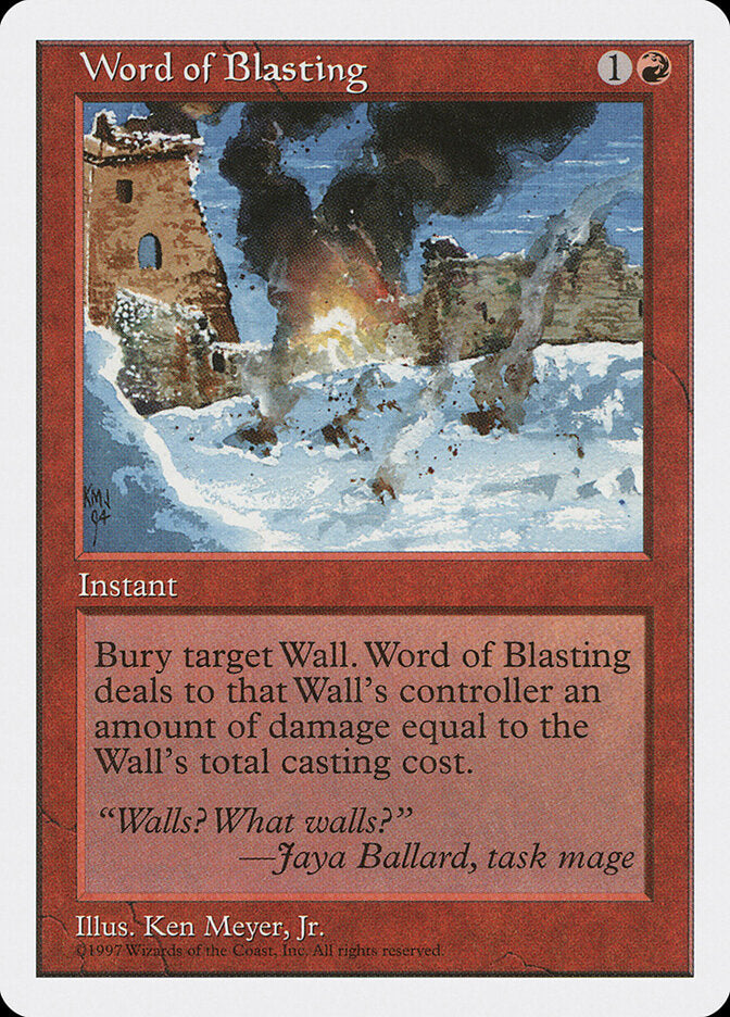 Word of Blasting, Fifth Edition Card Art