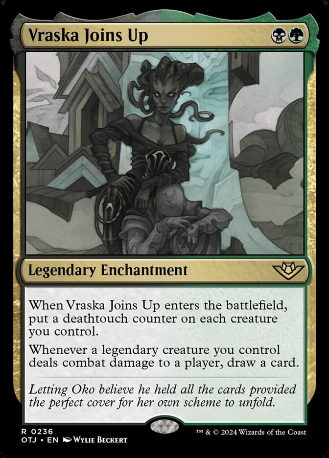 Vraska Joins Up, Outlaws of thunder junction Card Art