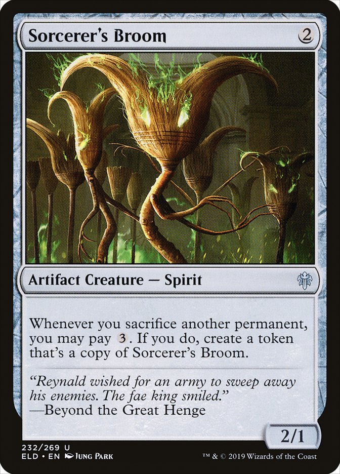Sorcerer's Broom, Throne of eldraine Card Art