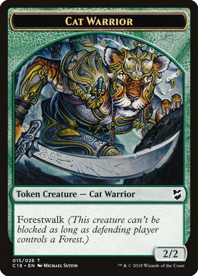 Cat Warrior, Commander 2018 Tokens Card Art
