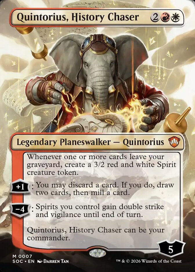 Quintorius, History Chaser, Secrets Of Strixhaven Commander Card Art
