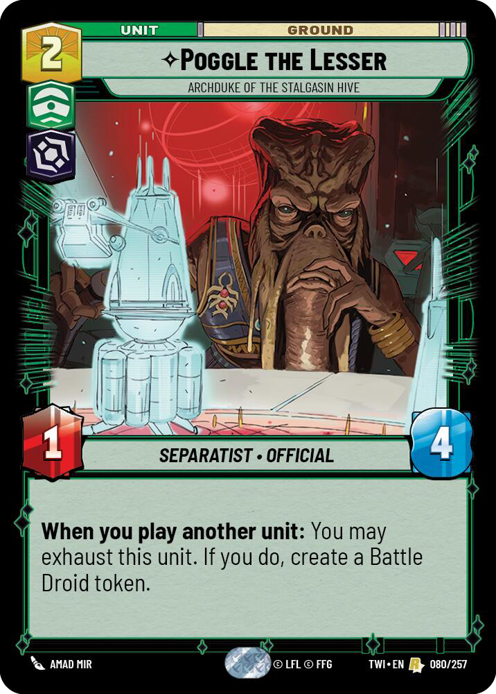 Poggle the Lesser, Archduke of the Stalgasin Hive, Twilight of the Republic Card Art