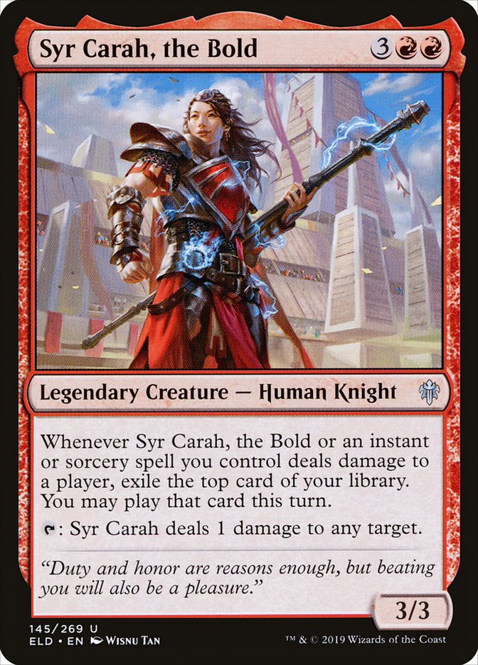 Syr Carah, the Bold, Throne of eldraine Card Art