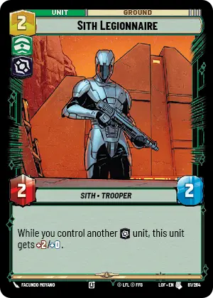 Sith Legionnaire, Legends of the Force Card Art