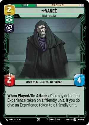 Vaneé, I Live to Serve, Legends of the Force Card Art