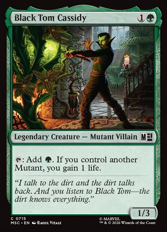 Black Tom Cassidy, Marvel Super Heroes Commander Card Art