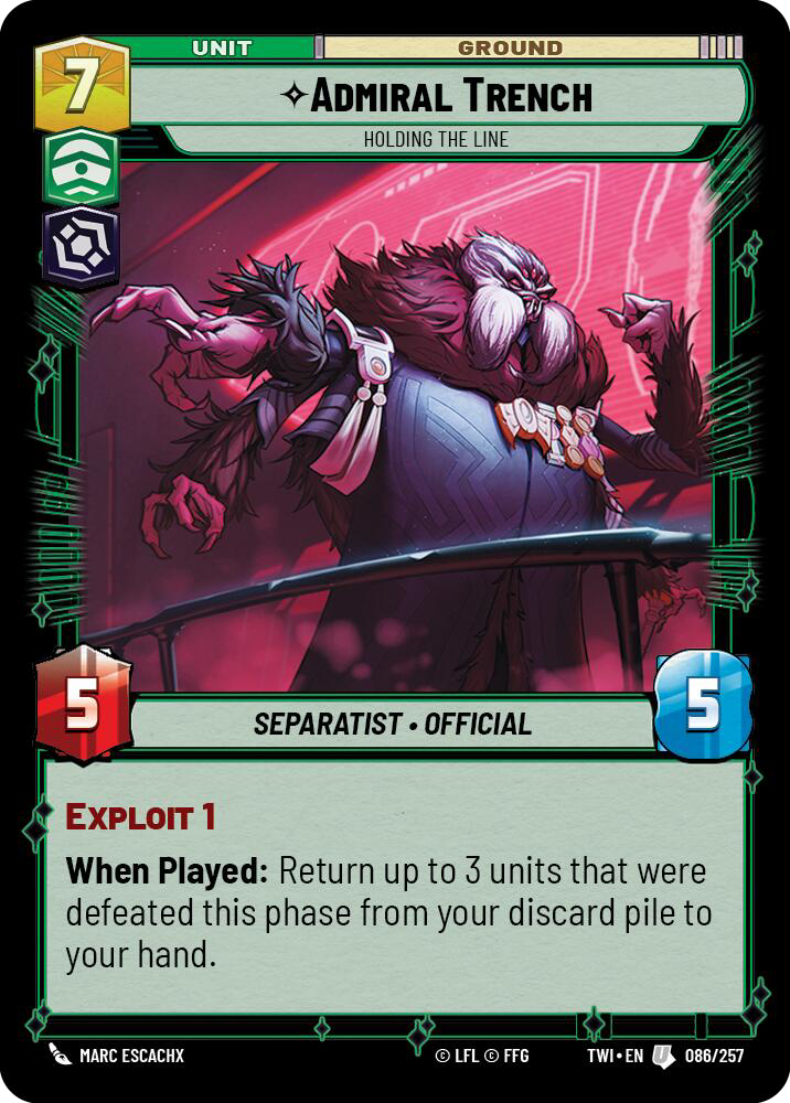 Admiral Trench, Holding the Line, Twilight of the Republic Card Art