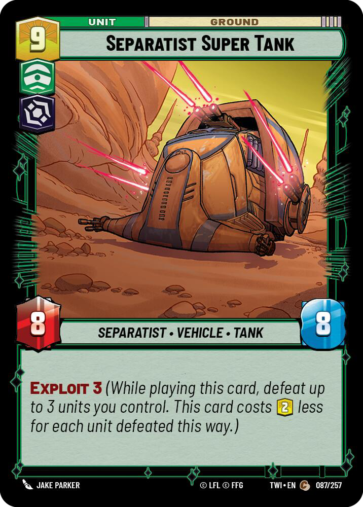 Separatist Super Tank, Twilight of the Republic Card Art
