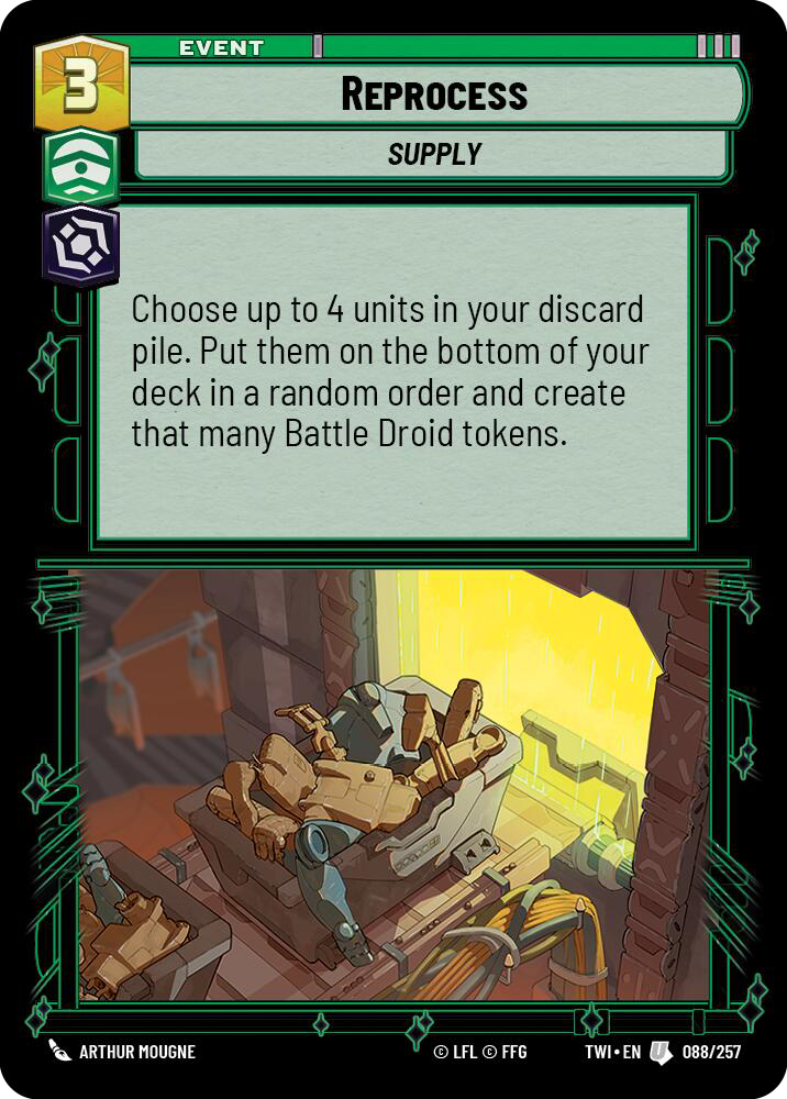 Reprocess, Twilight of the Republic Card Art