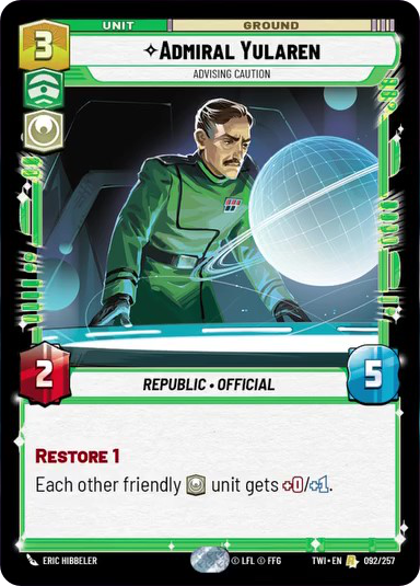 Admiral Yularen, Advising Caution, Twilight of the Republic Card Art