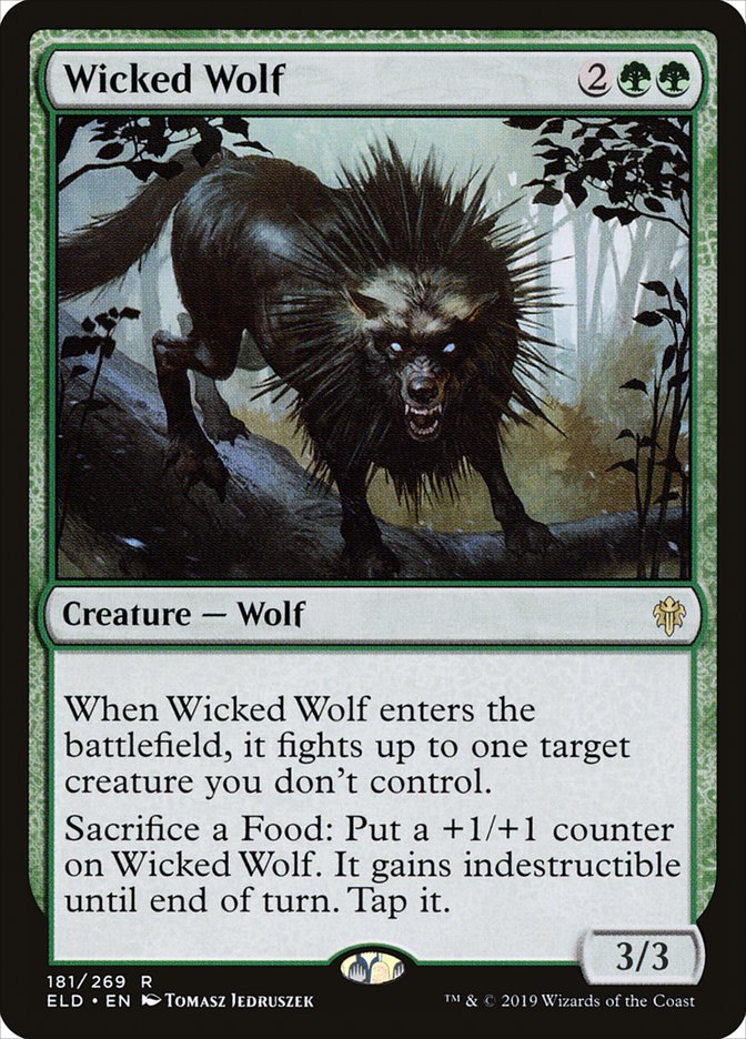 Wicked Wolf, Throne of eldraine Card Art