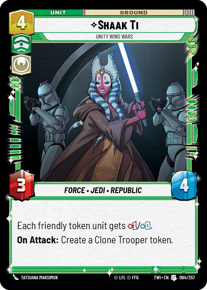 Shaak Ti, Unity Wins Wars, Twilight of the Republic Card Art