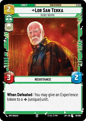 Lor San Tekka, Secret Keeper, Legends of the Force Card Art