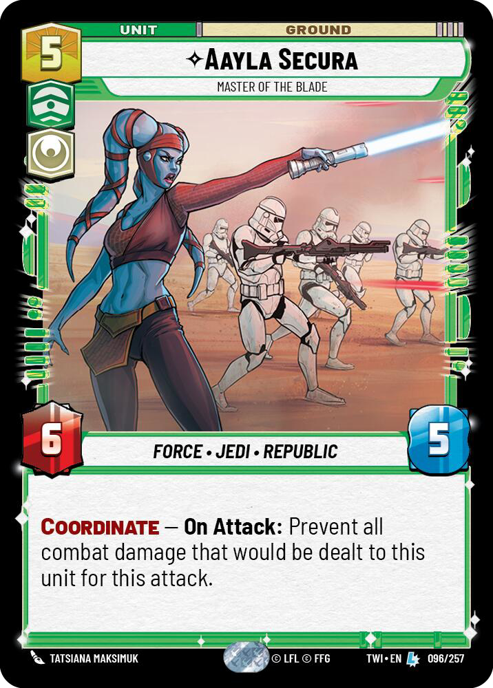 Aayla Secura, Master of the Blade, Twilight of the Republic Card Art