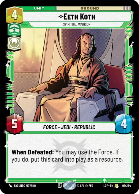 Eeth Koth, Spiritual Warrior, Legends of the Force Card Art