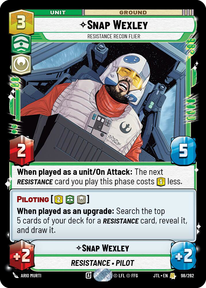 Snap Wexley, Resistance Recon Flier, Jump to Lightspeed Card Art