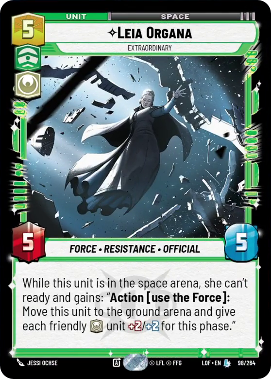 Leia Organa, Extraordinary, Legends of the Force Card Art