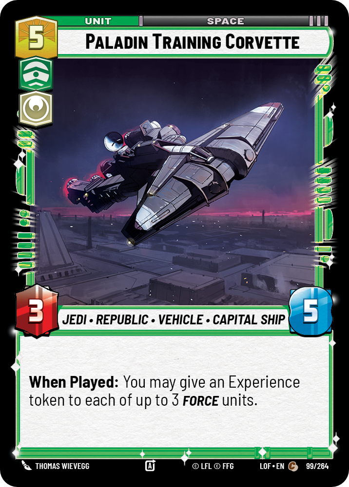 Paladin Training Corvette, Legends of the Force Card Art