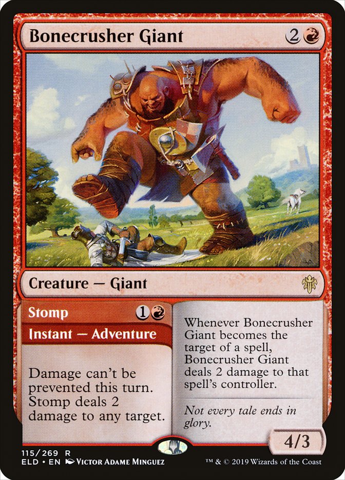 Bonecrusher Giant // Stomp, Throne of eldraine Card Art