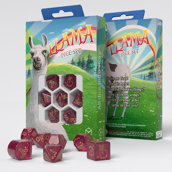 Q Workshop - Dice - RPG Set - Llama: Puffy