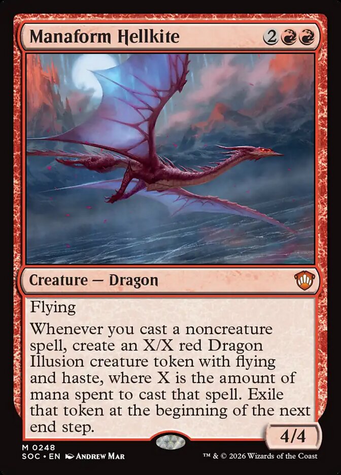 Manaform Hellkite, Secrets Of Strixhaven Commander Card Art