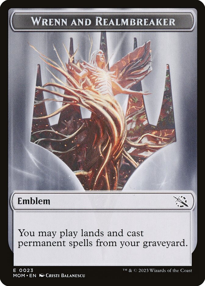 Wrenn and Realmbreaker Emblem, March Of The Machine Tokens Card Art