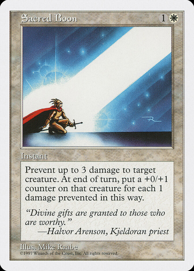 Sacred Boon, Fifth Edition Card Art