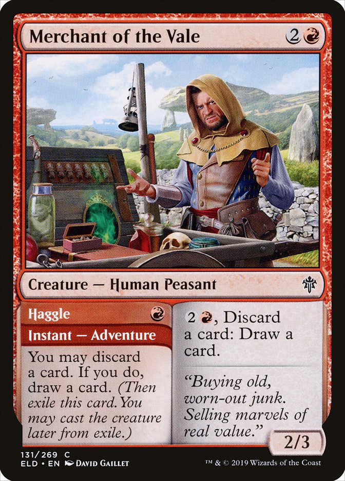 Merchant of the Vale // Haggle, Throne of eldraine Card Art