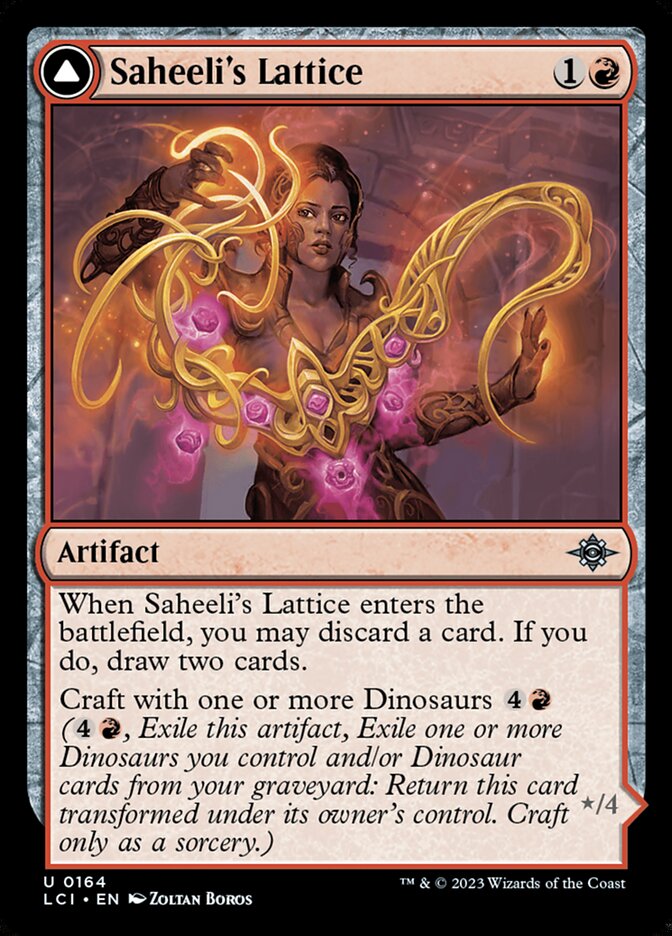 Saheeli's Lattice // Mastercraft Raptor, The lost caverns of ixalan Card Art
