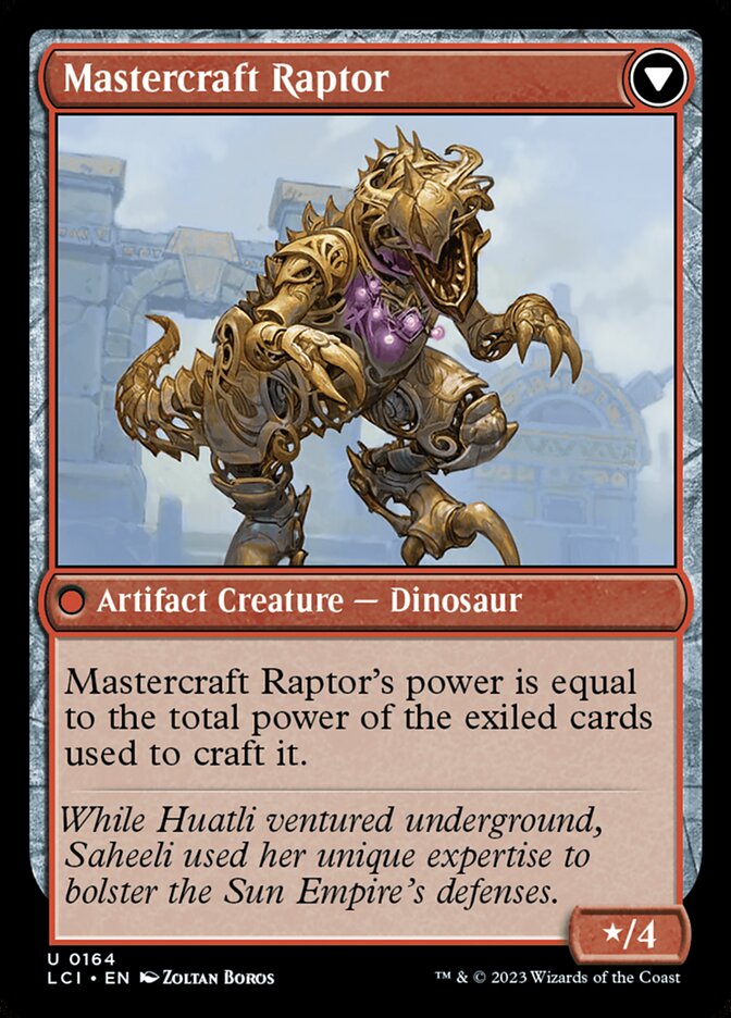 Saheeli's Lattice // Mastercraft Raptor, The lost caverns of ixalan Card Art