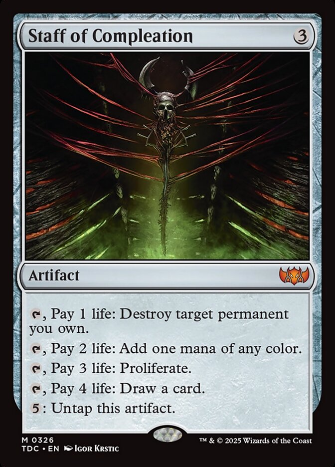 Staff of Compleation, Tarkir: dragonstorm commander Card Art