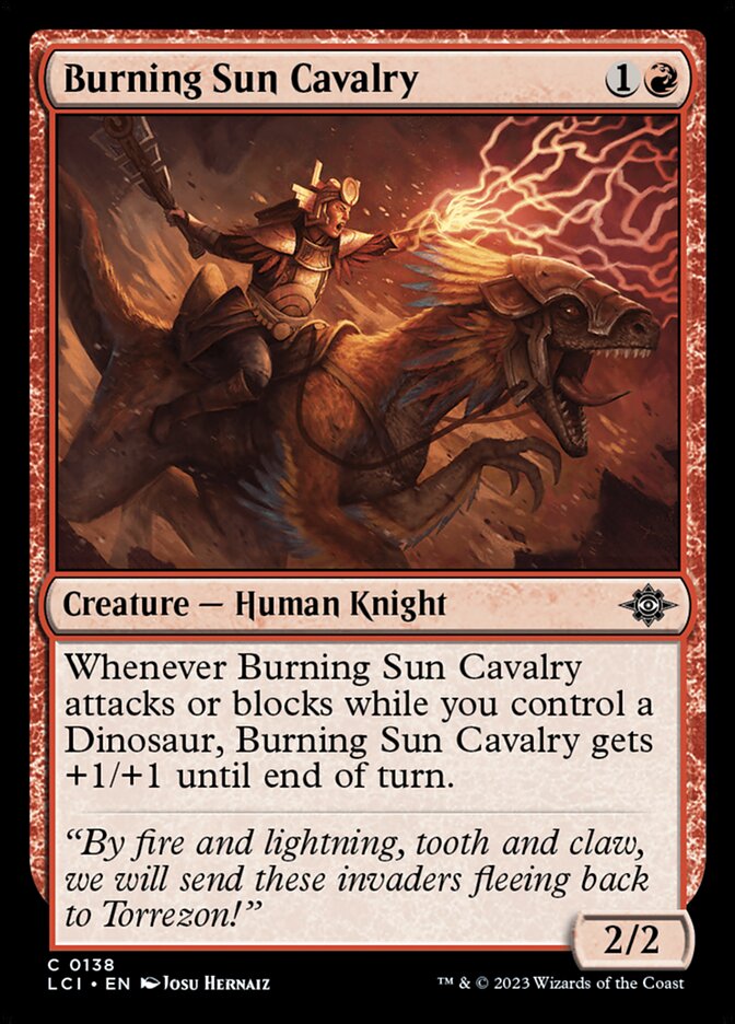 Burning Sun Cavalry, The lost caverns of ixalan Card Art