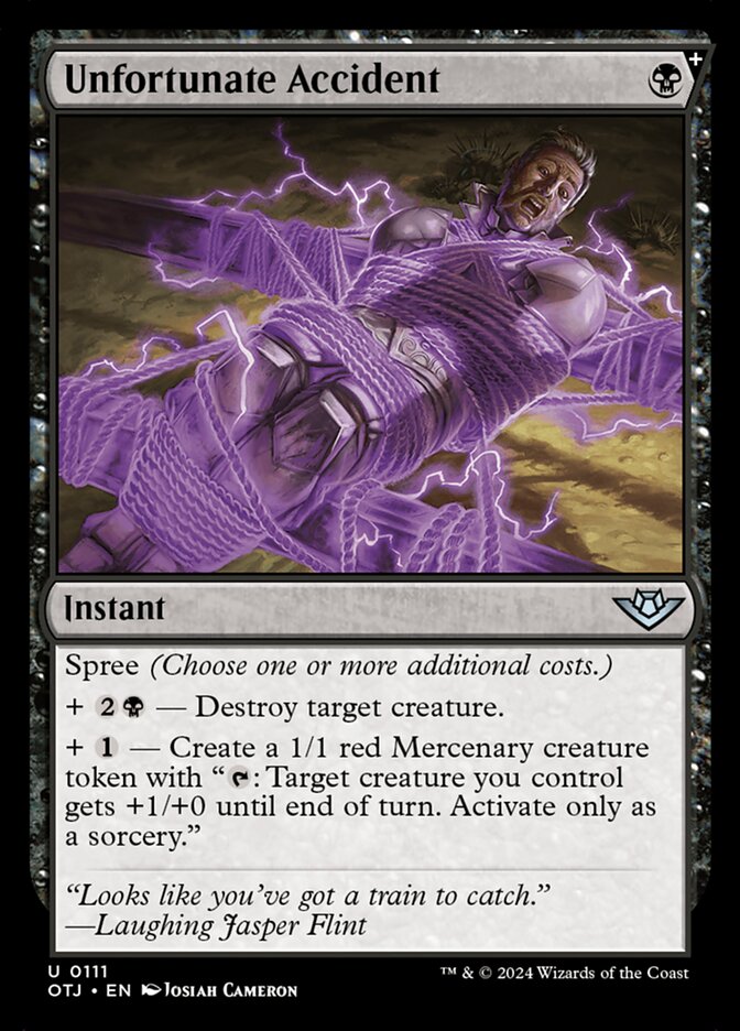 Unfortunate Accident, Outlaws of thunder junction Card Art