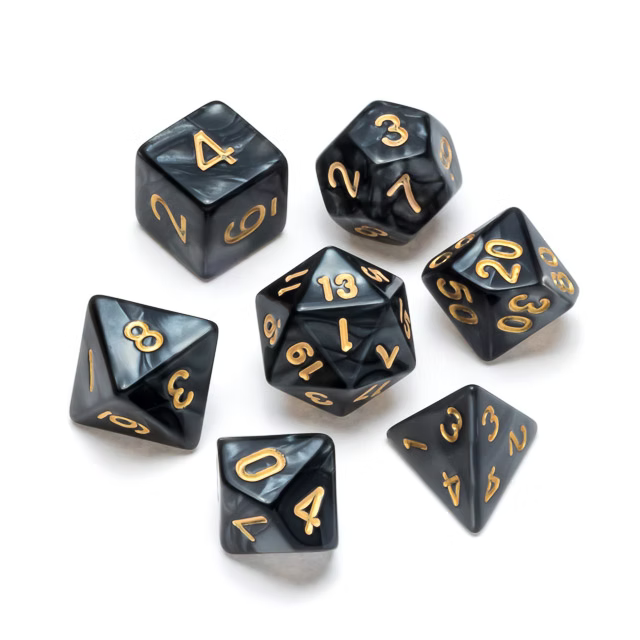 Greifenfels - Dice - Pearl Series - Black/Gold