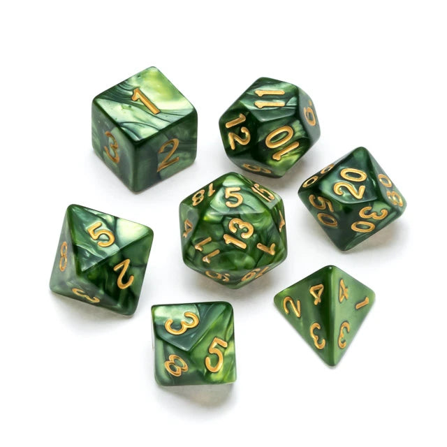Greifenfels - Dice - Pearl Series - Green/Gold