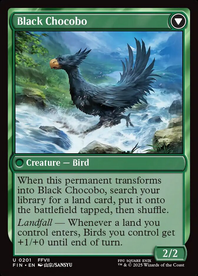 Sidequest: Raise a Chocobo // Black Chocobo, Final fantasy Card Art