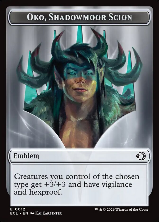 Oko, Shadowmoor Scion Emblem, Lorwyn Eclipsed Tokens Card Art