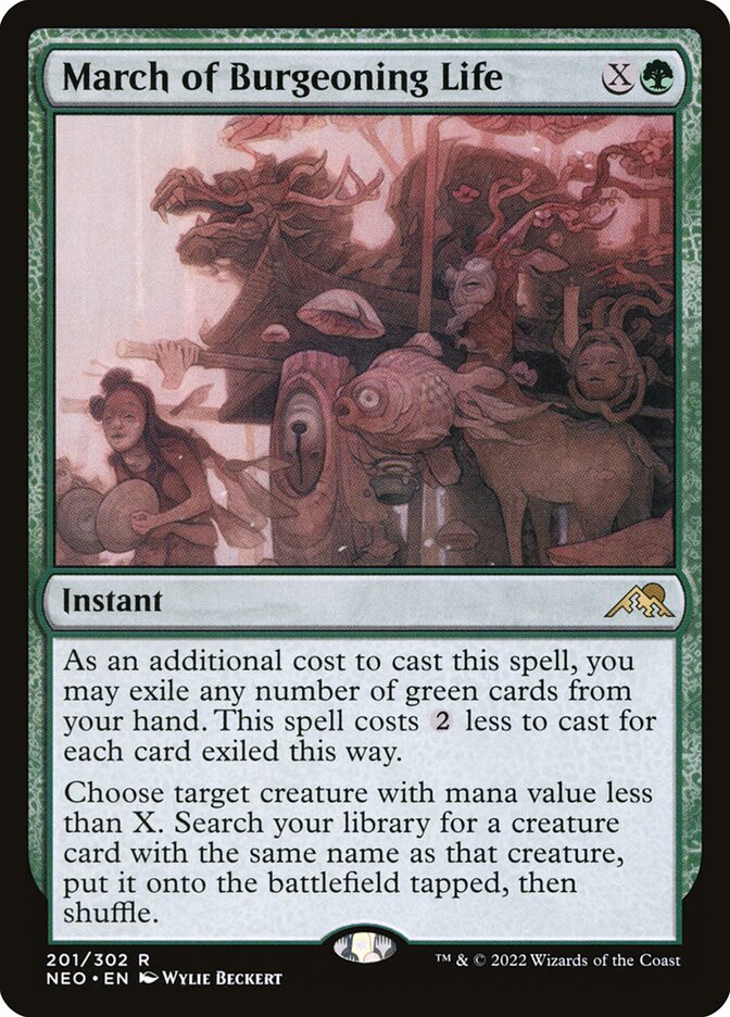 March of Burgeoning Life, Kamigawa: neon dynasty Card Art