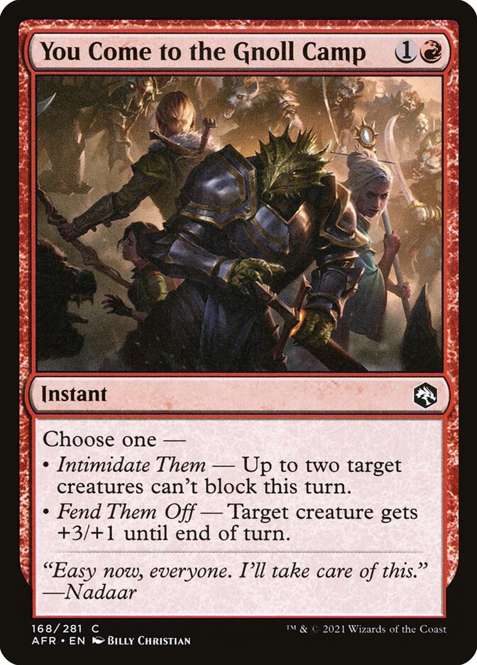 You Come to the Gnoll Camp, Adventures in the forgotten realms Card Art